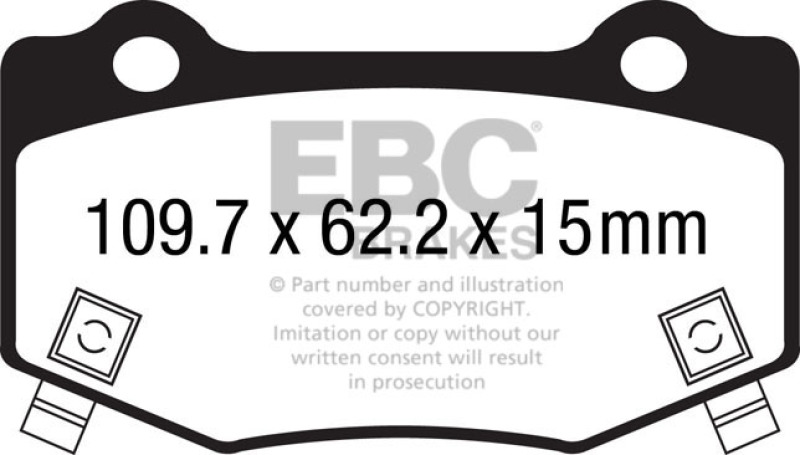 EBC 16+ Cadillac ATS-V 3.6 Twin Turbo Yellowstuff Rear Brake Pads thumbnail 5
