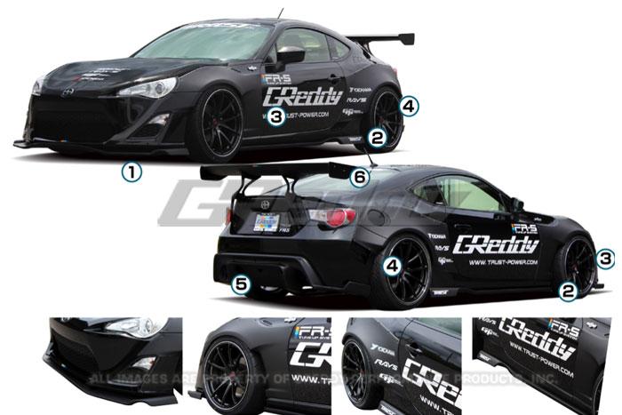 GReddy 13+ Scion FR-S Full Greddy X Rocket Bunny 86 Wide Body Aero Kit w/ GT Wing thumbnail 2
