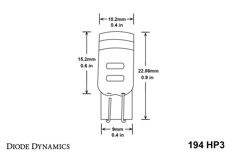 Diode Dynamics 194 LED Bulb HP3 LED - Cool - White Short (Single) thumbnail 9