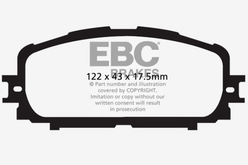 EBC 12+ Toyota Yaris 1.5 Greenstuff Front Brake Pads thumbnail 5