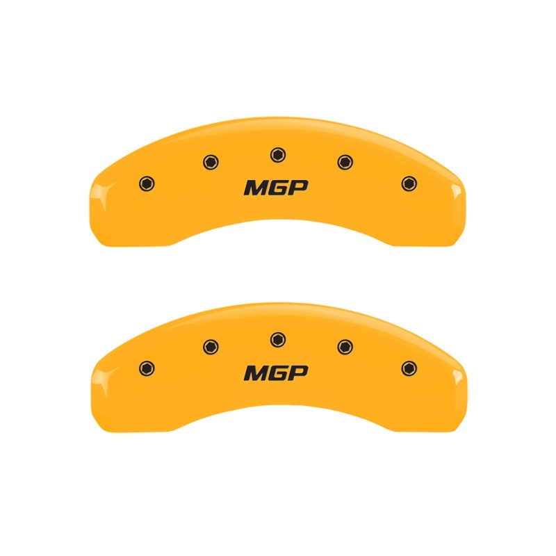 MGP Rear set 2 Caliper Covers Engraved Rear MGP Yellow finish black ch thumbnail 3