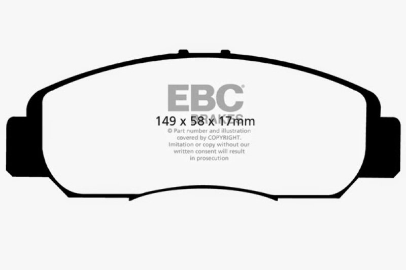 EBC 06-11 Acura CSX (Canada) 2.0 Yellowstuff Front Brake Pads thumbnail 6