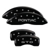 MGP 4 Caliper Covers Engraved Front Pontiac Engraved Rear GTO Black finish silver ch thumbnail 8