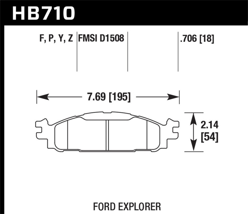 Hawk 11-19 Ford Explorer / Taurus HPS 5.0 Front Brake Pads thumbnail 2