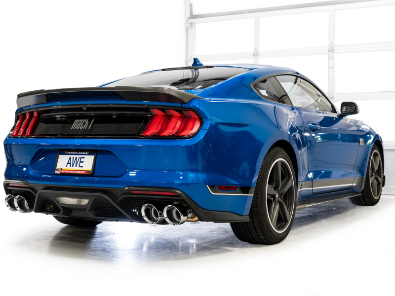 AWE Tuning 21-23 Ford Mustang Mach 1 SwitchPath Cat-Back Exhaust w/ Quad Chrome Silver Tips thumbnail 4
