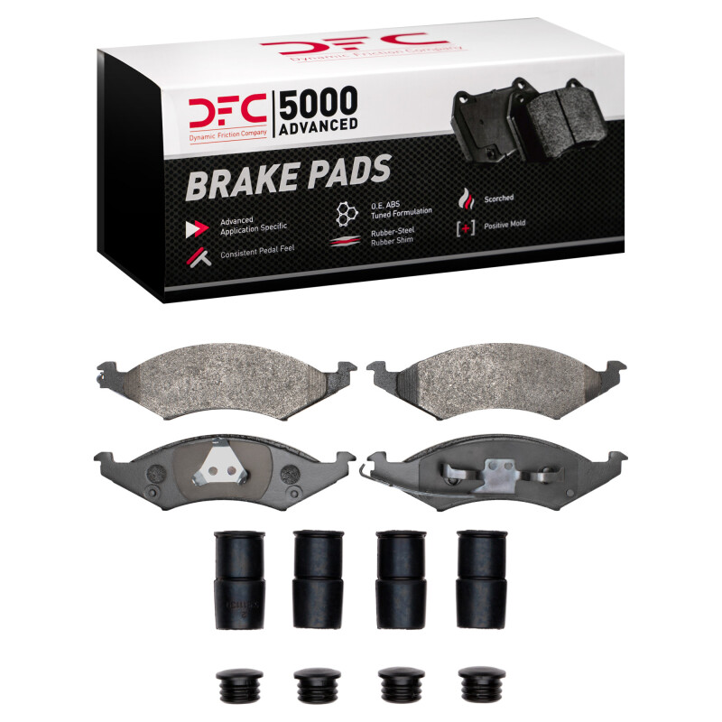 DFC 91-92 Ford Taurus Front & Rear Rotors with 5000 Advanced Brake Pads w/Hardware (Bundled Kit)