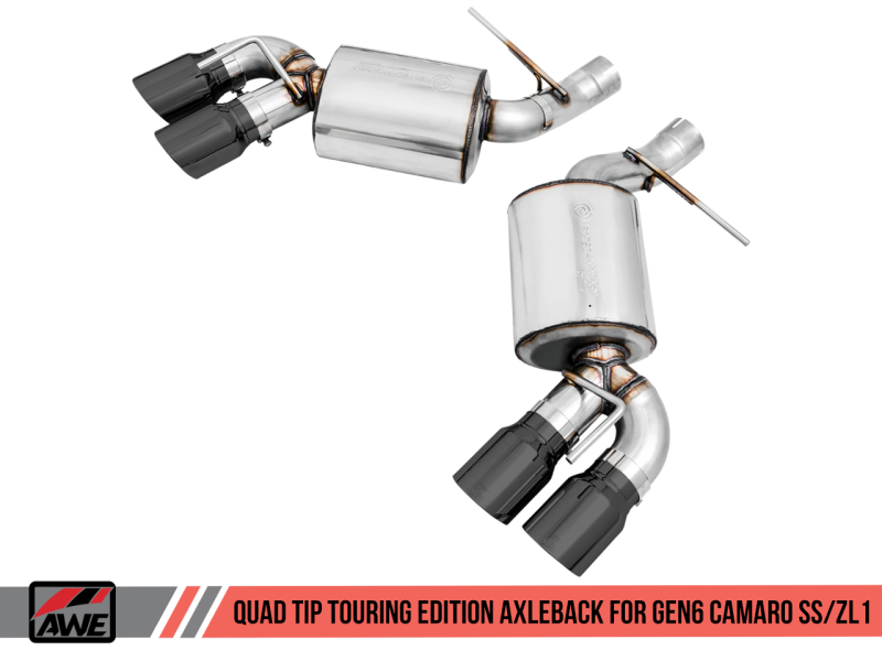 AWE Tuning 16-19 Chevrolet Camaro SS Axle-Back Exhaust - Touring Edition (Quad Diamond Black Tips) thumbnail 4