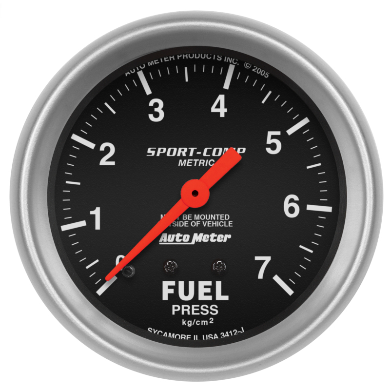 Autometer Sport-Comp 2 5/8in 0-7 Kg/Cm2 Mechanical Fuel Pressure Gauge thumbnail 2