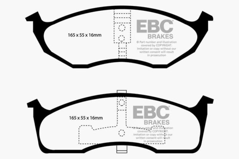EBC 99-04 Chrysler 300M 3.5 Yellowstuff Front Brake Pads thumbnail 7