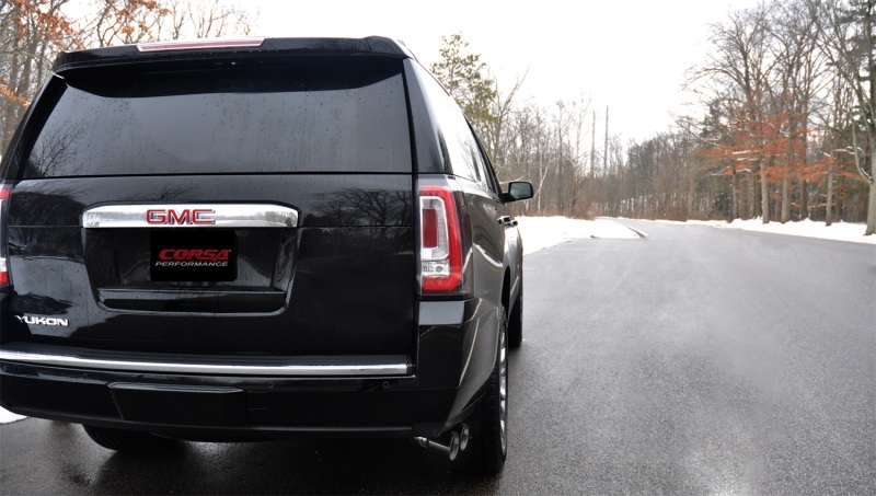 Corsa 2015-2020 GMC Yukon Denali 6.2L V8 Single Side Exit Cat-Back Exhaust w/ Polished Black Tips thumbnail 9
