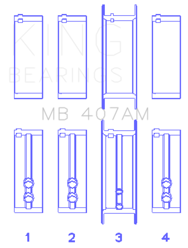 King Engine Bearings Chrysler Valient Crankshaft Main Bearings thumbnail 6