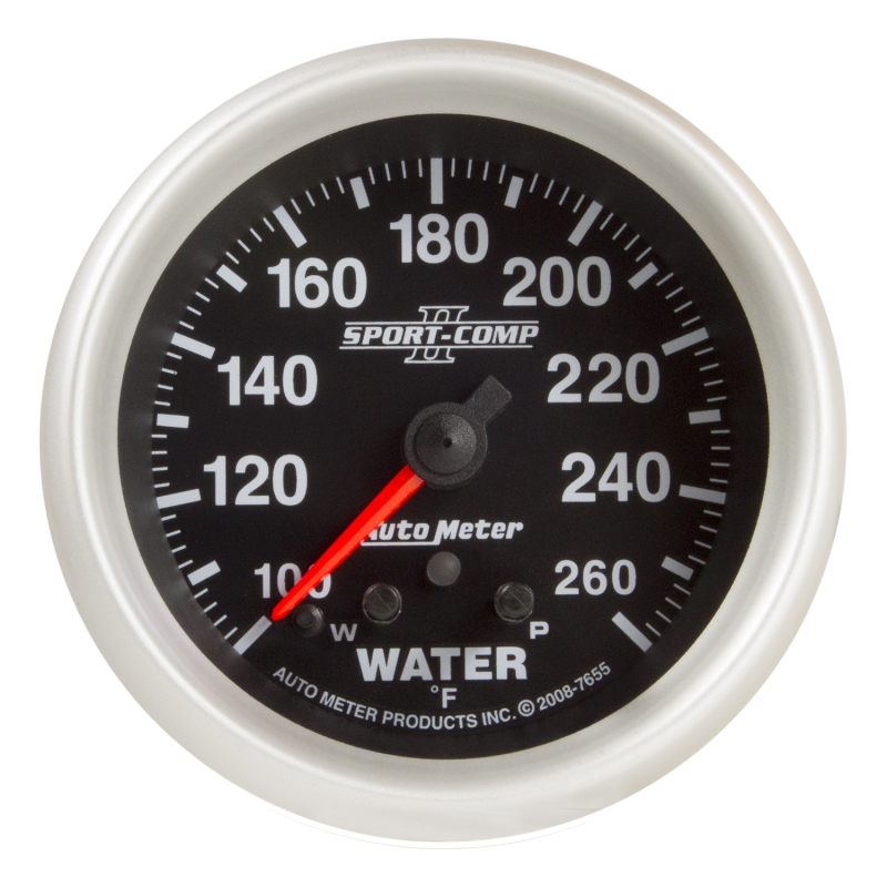 AutoMeter Gauge Water Temp 2-5/8in. 260 Deg. F Stepper Motor W/ Peak & Warn Sport-Comp II thumbnail 2