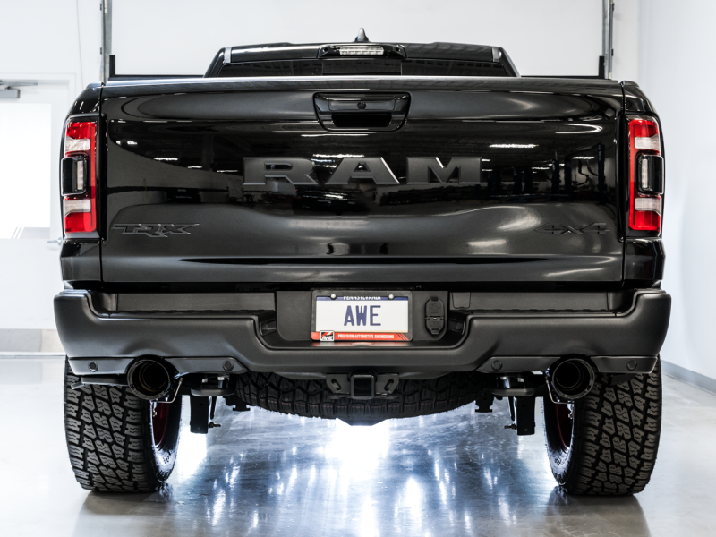 AWE Tuning 2021 RAM 1500 TRX 0FG Cat-Back Exhaust - Diamond Black Tips thumbnail 8