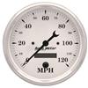 Autometer 5 inch 120mph Electric Programable w/ LCD ODO Old Tyme Speedometer - White thumbnail 6