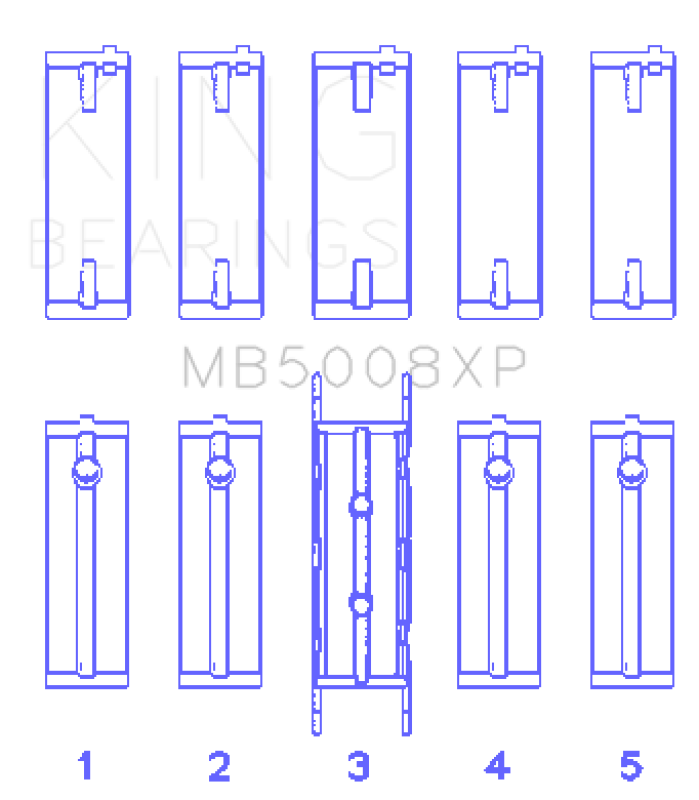 King Engine Bearings Ford ZETec 1.6/1.8/2.0 (Size +.026mm) Main Bearing Set thumbnail 2