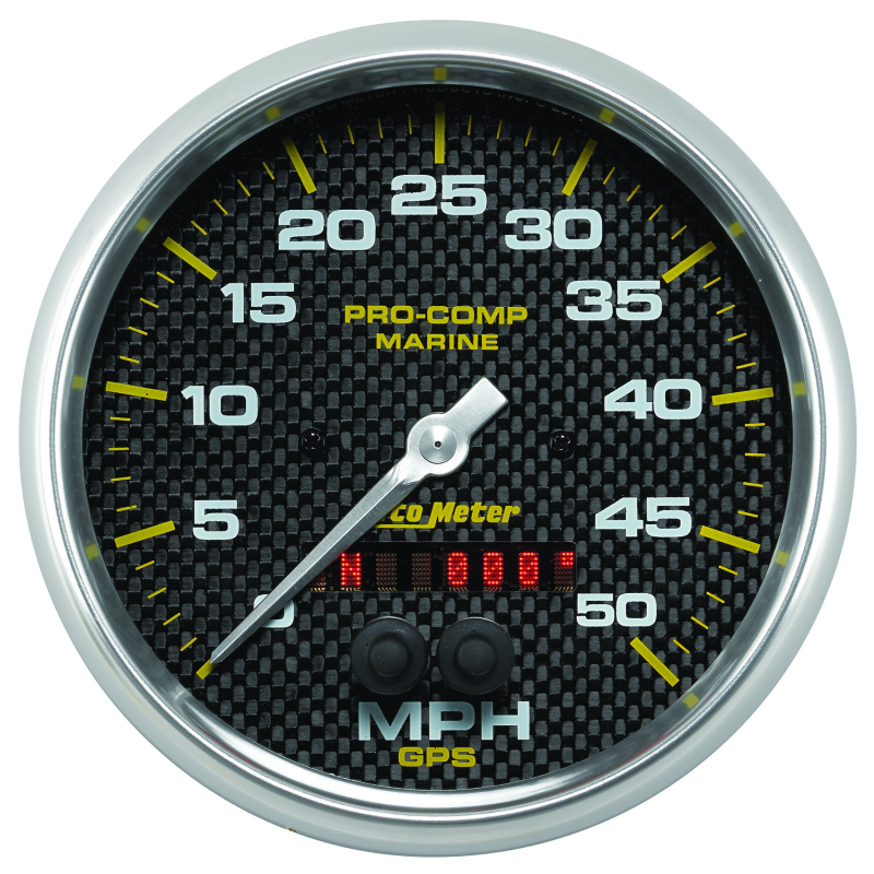 Autometer Speedometer Gauge 5 inch 50MPH GPS Marine Carbon Fiber thumbnail 9