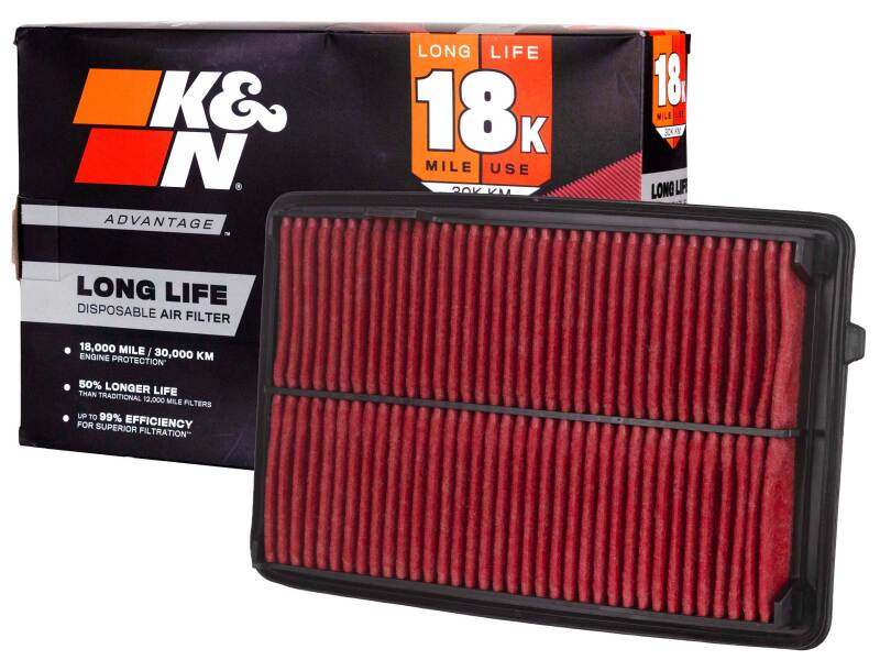 K&N Advantage Air Filter 18K Miles Acura Rdx V6-3.5L F/I 13-18 thumbnail 3