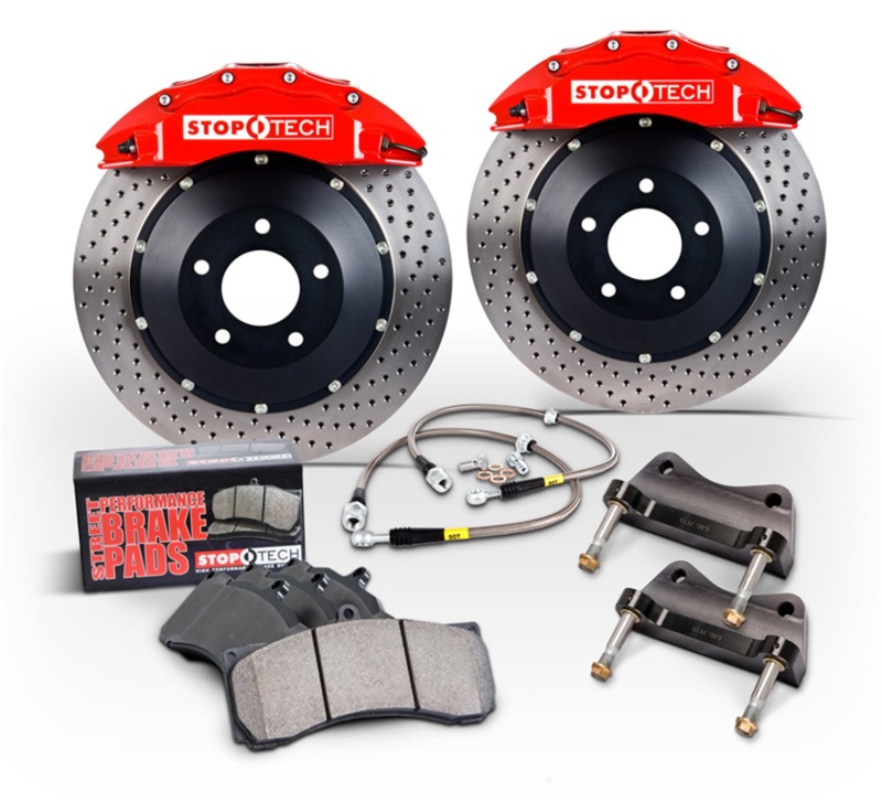 StopTech 15 Audi S3 / 15 VW Golf R Front BBK w/ Red ST-60 Caliper Zinc Slotted 355X32 2pc Rotor thumbnail 2
