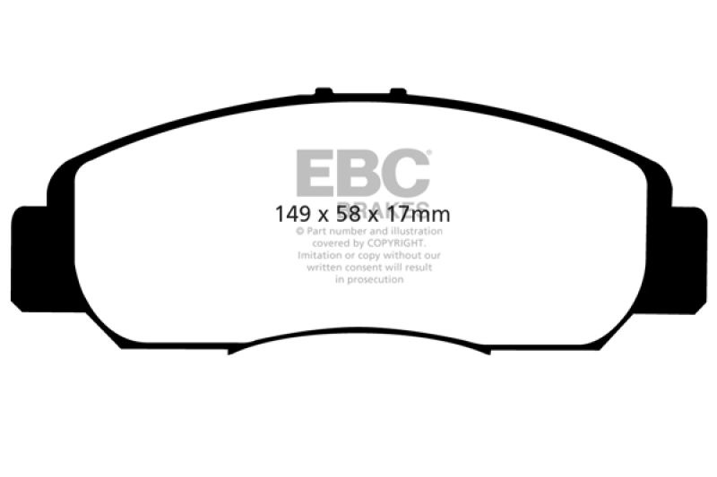 EBC 06-11 Acura CSX (Canada) 2.0 Yellowstuff Front Brake Pads thumbnail 4