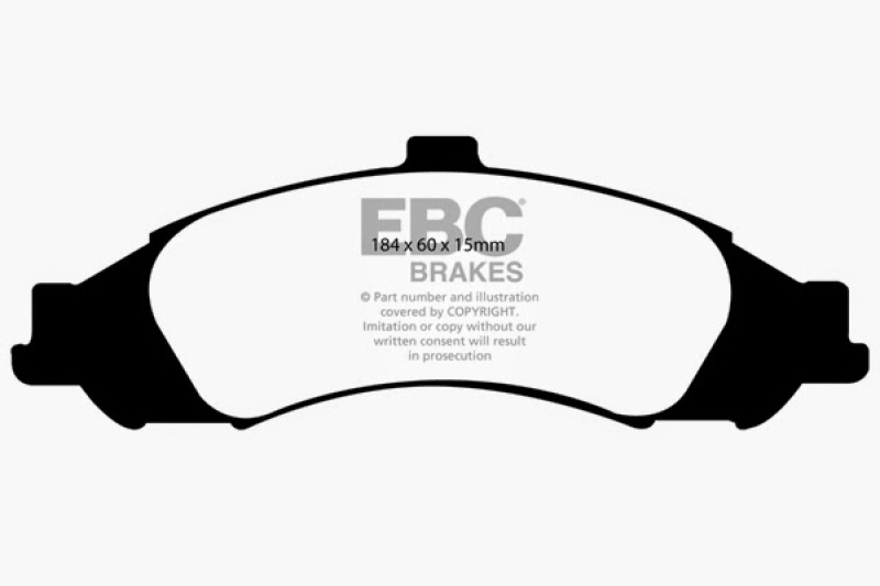 EBC 03-04 Pontiac GTO 5.7 (Solid Rear Rotors) Yellowstuff Front Brake Pads thumbnail 6