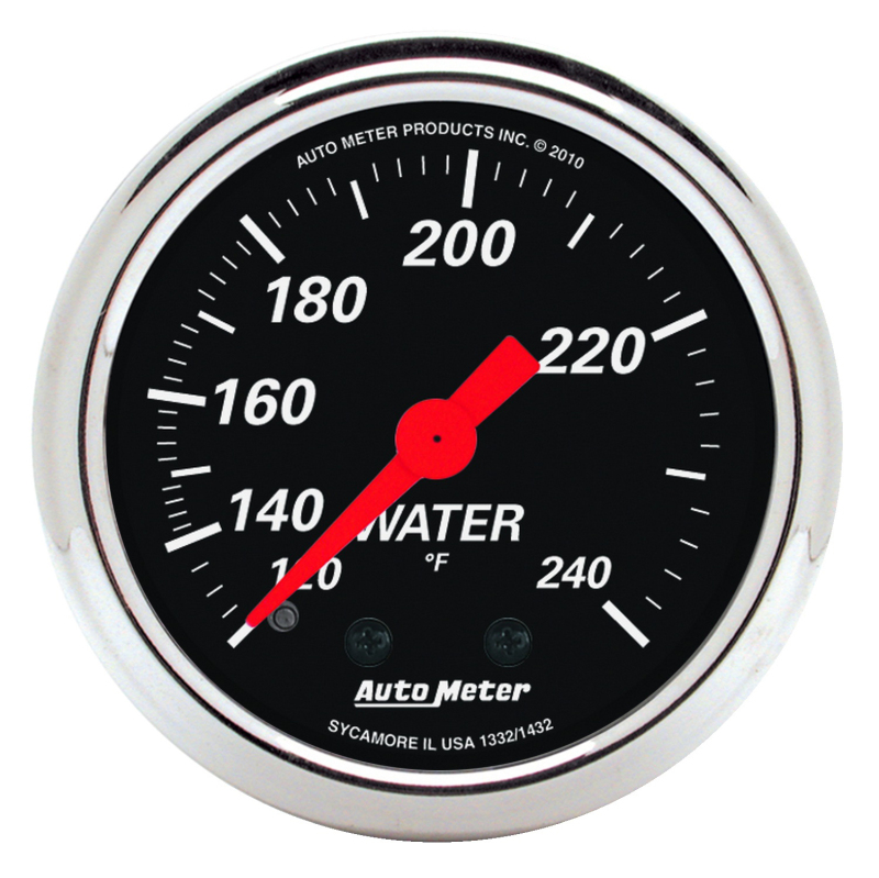 Autometer Designer Black 2 1/16in 120-240 Deg F Mechanical Water Temp Gauge thumbnail 3