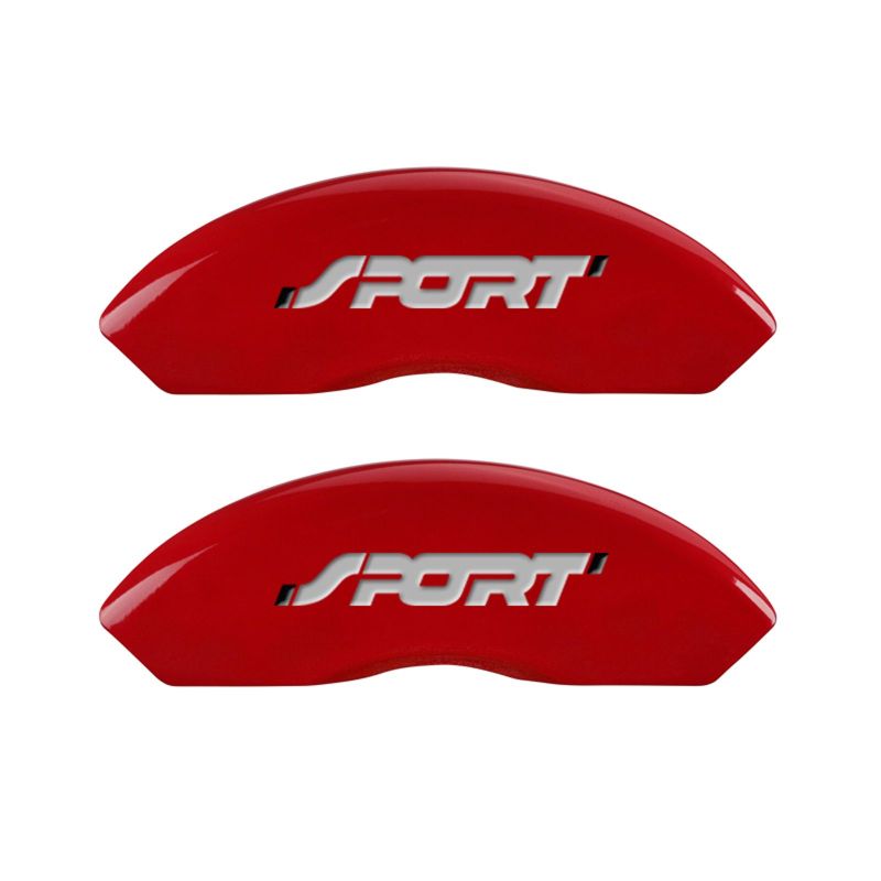 MGP 4 Caliper Covers Engraved Front & Rear No bolts/Sport Red finish silver ch thumbnail 4