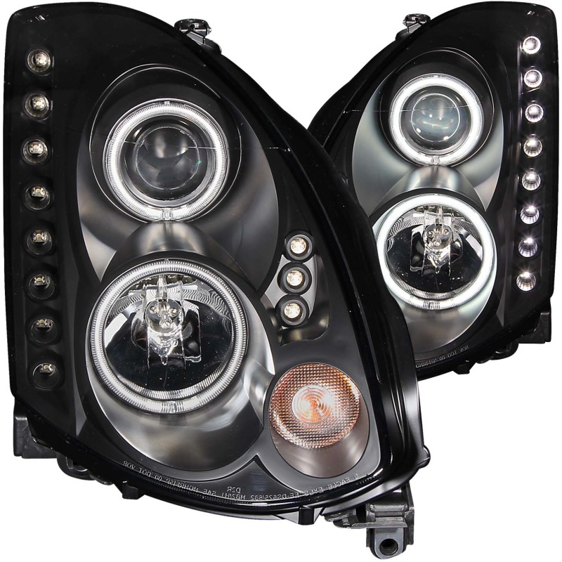 ANZO 2003-2007 Infiniti G35 Projector Headlights w/ Halo Black (CCFL) (HID Compatible) thumbnail 4