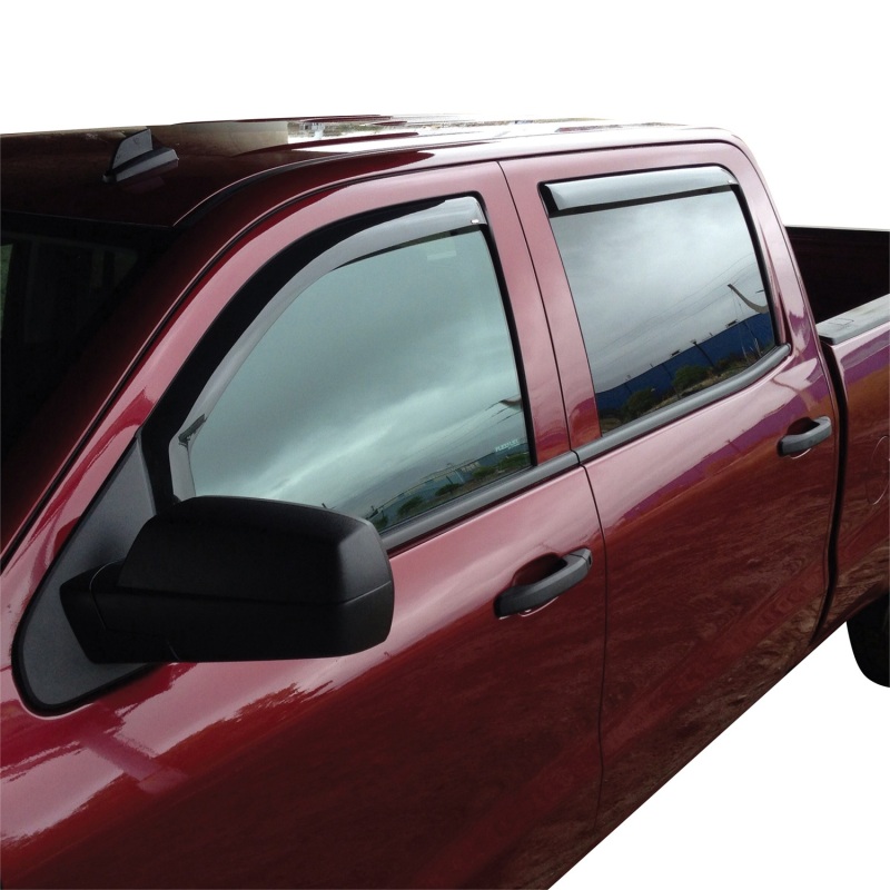 Westin 2014-2018 Chevy Silverado 1500 Crew Cab In-Channel Wind Deflector 4pc - Smoke thumbnail 9