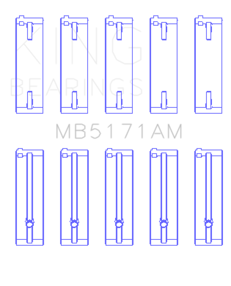 King Engine Bearings Mazda FS-DE L4/FP L4/FS L4 DOHC 16 Valve Main Bearing Set - Size STD thumbnail 2
