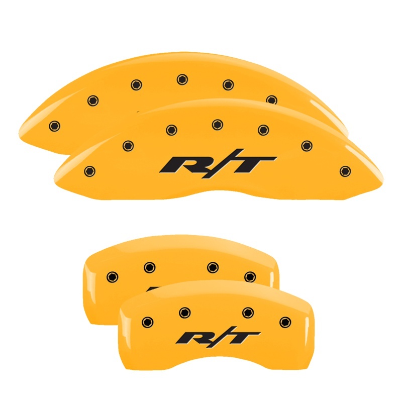 MGP 4 Caliper Covers Engraved Front & Rear RT Yellow finish black ch thumbnail 6