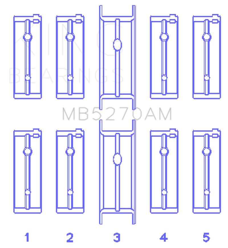 King Chrysler 148/148 Turbo DOHC 16V / Jeep 148 DOHC 16V (Size +0.25mm) Main Bearing Set thumbnail 4