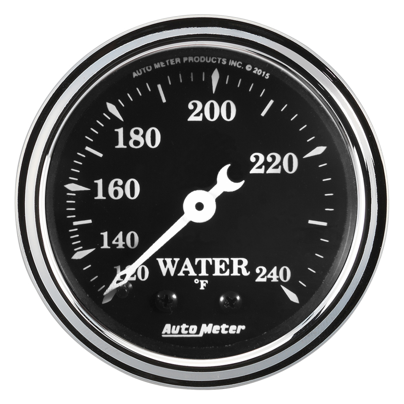 Auto Meter Gauge Water Temp 2 1/16in 120-240F Mech Old Tyme Black thumbnail 2