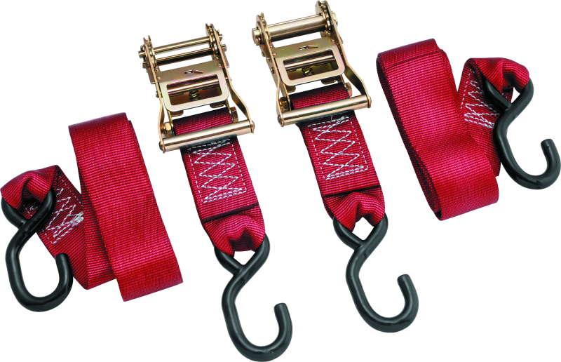 BikeMaster 2x84in Ratchet Tiedown Pair - Red thumbnail 2