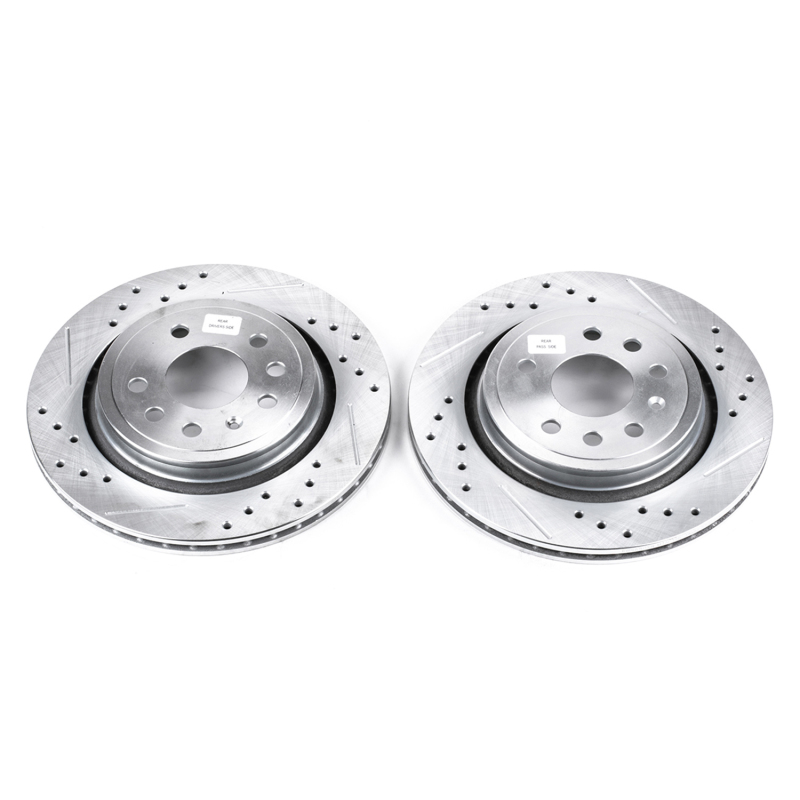 Power Stop 03-11 Saab 9-3 Rear Evolution Drilled & Slotted Rotors - Pair thumbnail 2