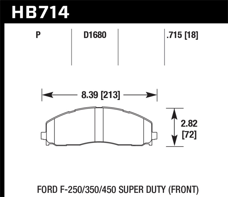 Hawk 15-17 Ford F-250/350 LTS Street Front Brake Pads thumbnail 3