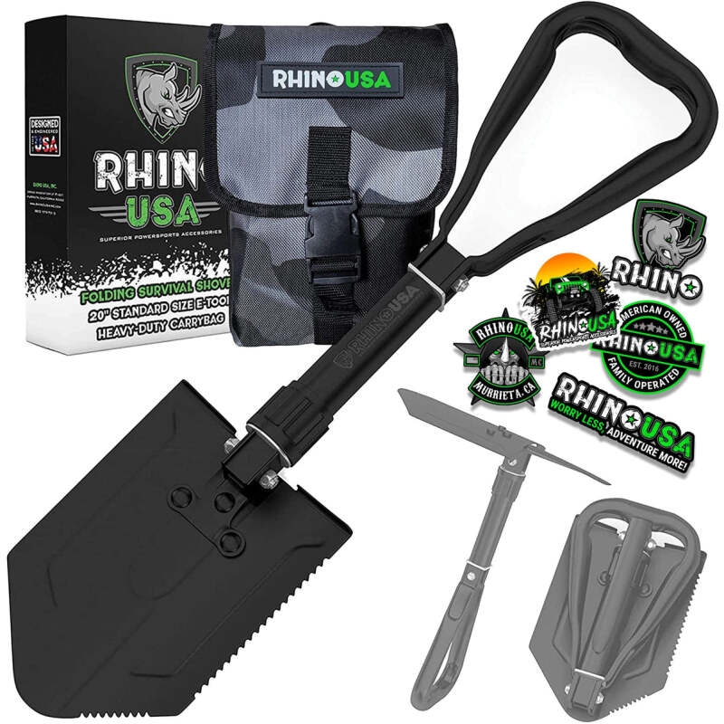 Rhino USA Folding Recovery Shovel W/Pick
Shovel