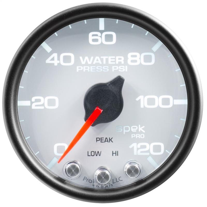 Autometer Spek-Pro Gauge Water Press 2 1/16in 120psi Stepper Motor W/Peak & Warn Wht/Blk thumbnail 8