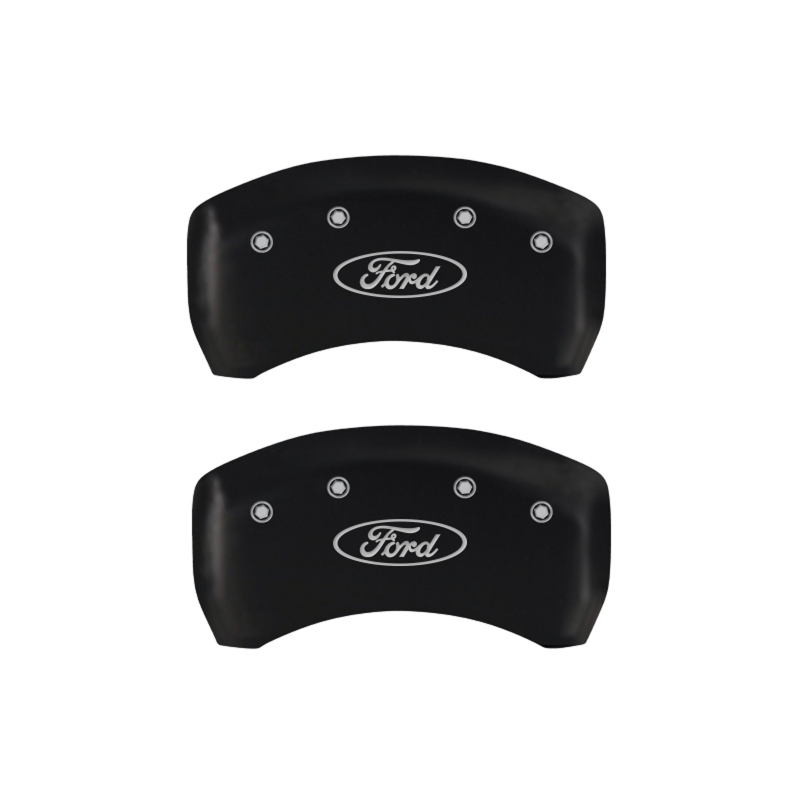 MGP 4 Caliper Covers Engraved Front & Rear Oval logo/Ford Red finish silver ch thumbnail 5