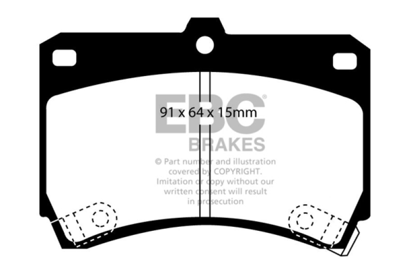 EBC 94-97 Ford Aspire 1.3 manual Greenstuff Front Brake Pads thumbnail 3