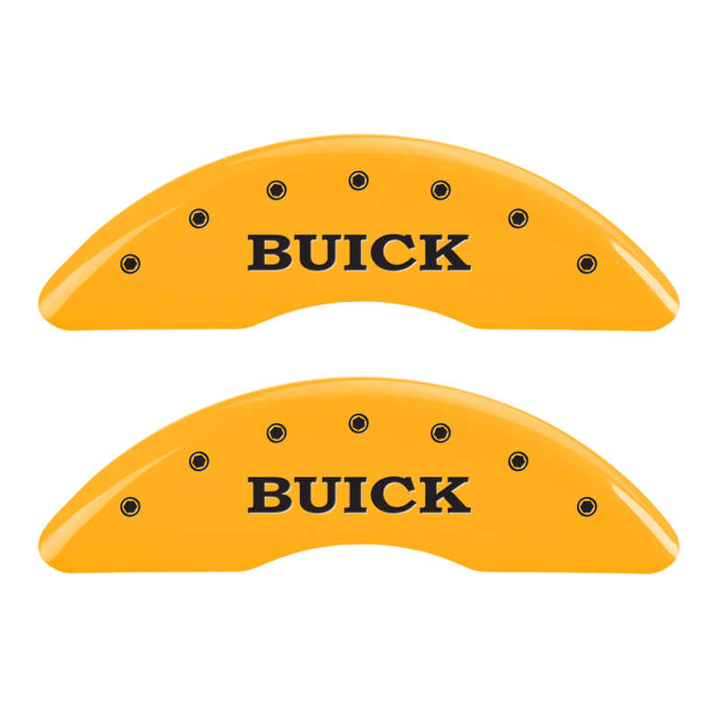 MGP 4 Caliper Covers Engraved Front Buick Engraved Rear Buick Shield Yellow finish black ch thumbnail 5