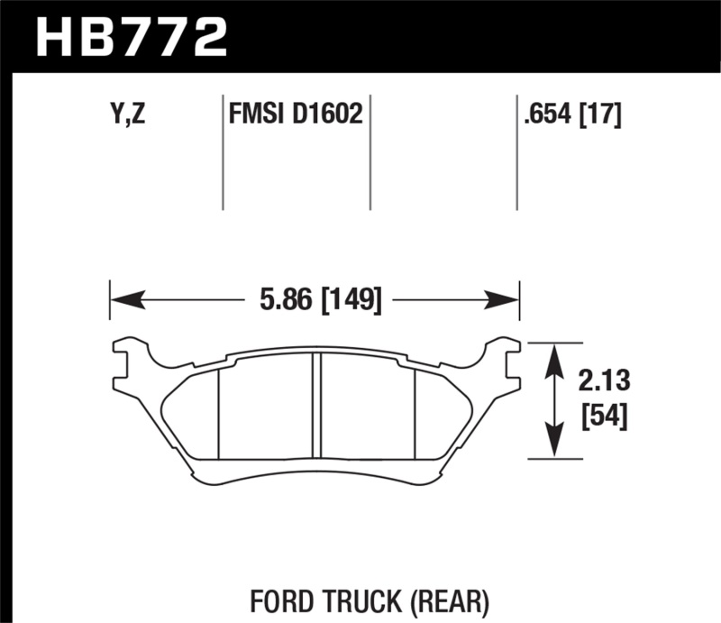 Hawk 2012-2016 Ford F-150 / Full-Size Trucks and SUV - LTS Street Brake Pads thumbnail 5