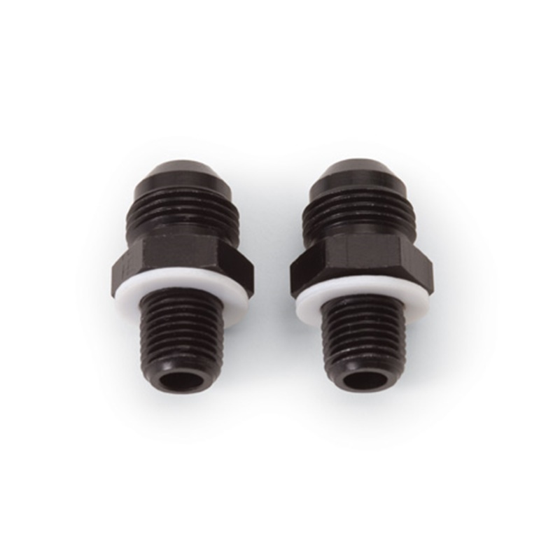 Russell Performance -8 AN to 4L80 Transmission Ports Adapter Fittings (Qty 2) - Black Zinc thumbnail 6
