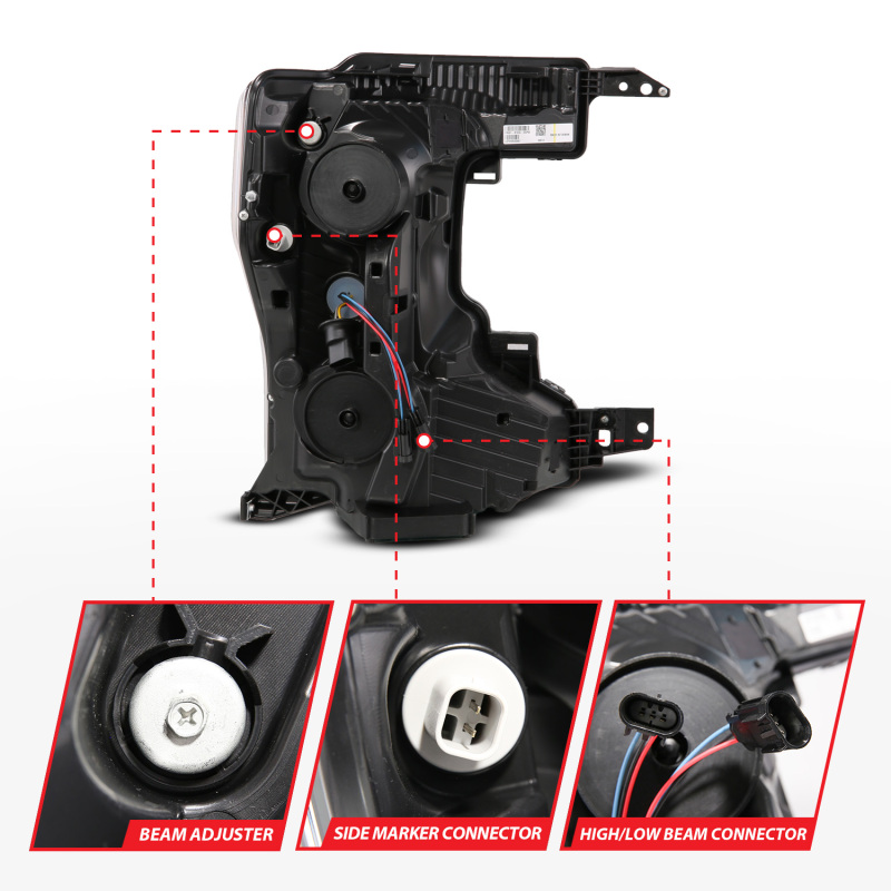 ANZO 20-22 Ford Super Duty (Halogen) Z-Series Full LED Proj Headlights SeqSig - Driver Side ONLY thumbnail 7