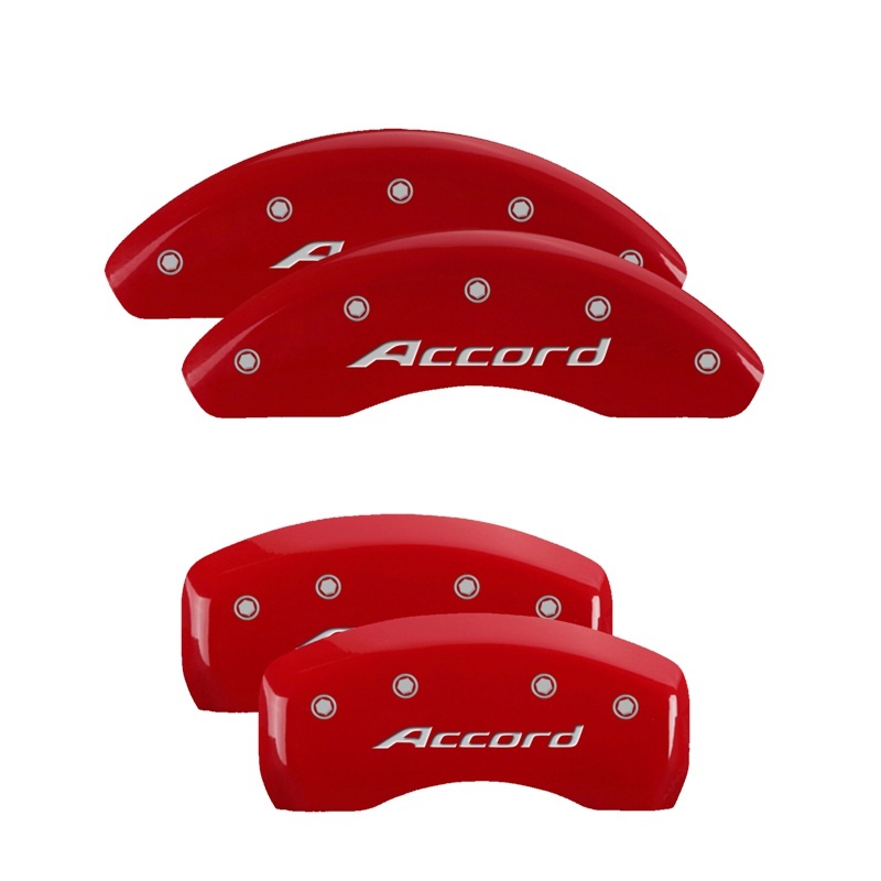 MGP 4 Caliper Covers Engraved Front & Rear C7/Corvette Red finish silver
