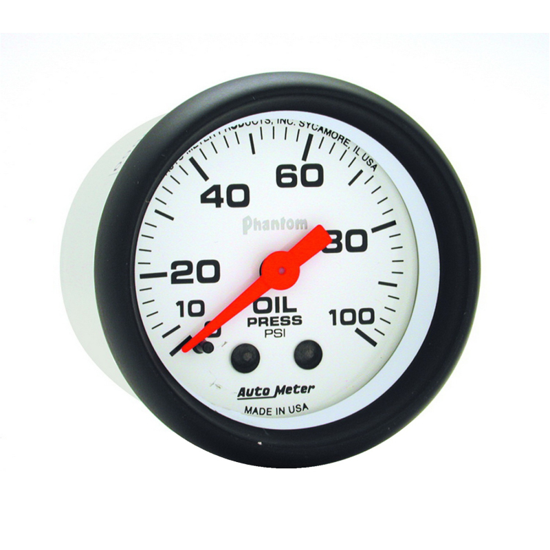 Autometer Phantom 52mm 0-100 PSI Mechanical Oil Pressure Gauge thumbnail 4