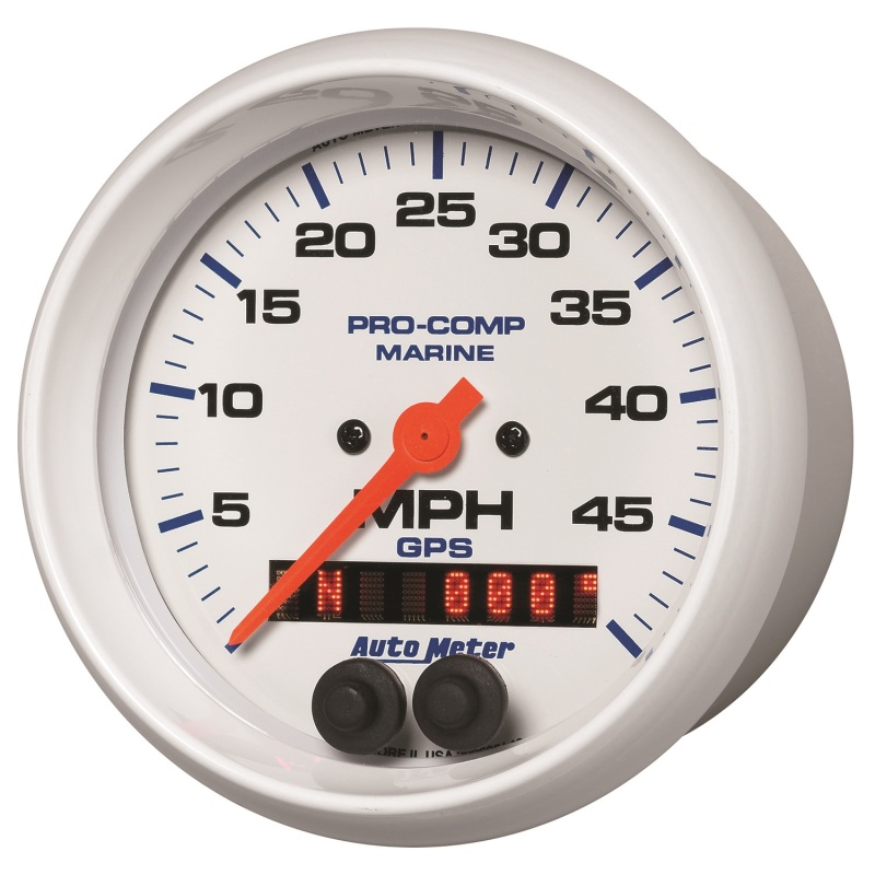 Autometer Marine White 3 3/8in 50MPH GPS Speedometer Gauge thumbnail 7