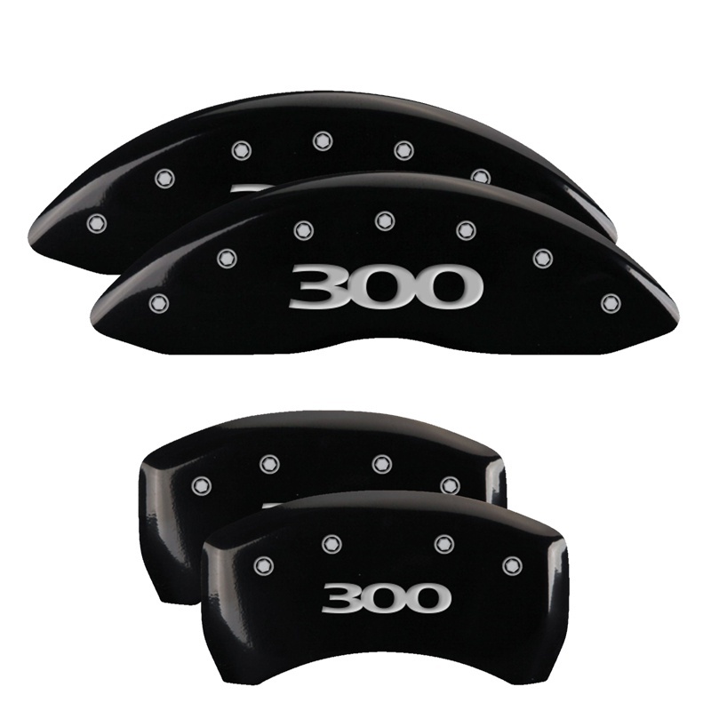 MGP 4 Caliper Covers Engraved Front & Rear 300 Black finish silver ch thumbnail 2