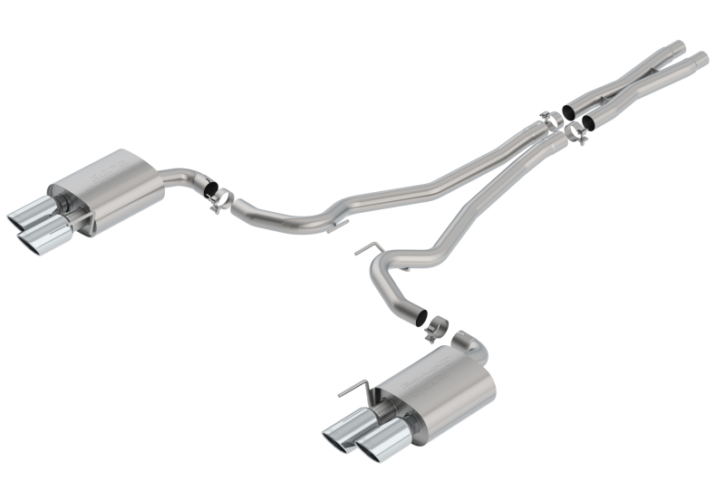 Borla S-Type Cat Back 18-20 Ford Mustang GT Convertible 2.5in pipe 4in tip thumbnail 2