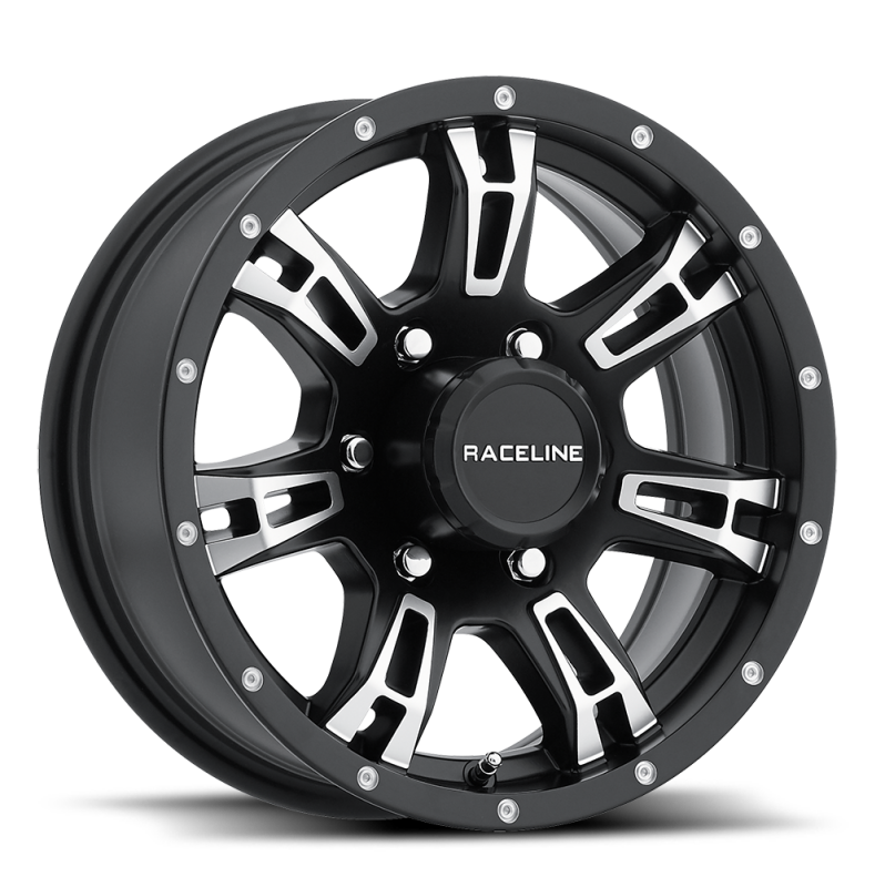 RACELINE 840 ARSENAL 16X6 8X165.1 0MM BLACK MACHINED WHEEL