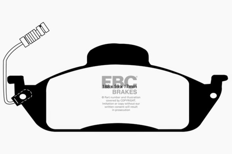 EBC 98 Mercedes-Benz M-Class (ML) ML320 3.2 Redstuff Front Brake Pads thumbnail 6